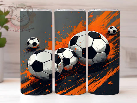 Soccer Tumbler Wrap, Orange Soccer Design, 20oz Sublimation Wrap, Sports Drinkware, Digital Download Tumbler, Soccer Fan Gift, Athletic Tumbler Design, Soccer Party Supplies Sublimation Lara' s Designs 