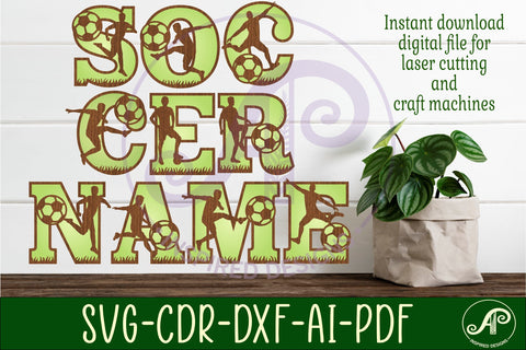 Soccer/Football male player silhouette letters alphabet set SVG APInspireddesigns 