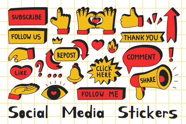 Social Media Call-to-action PNG Stickers Sublimation Rin Green 