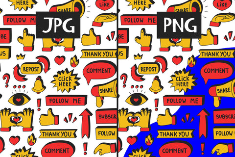 Social Media Seamless Pattern JPG PNG EPS Digital Pattern Rin Green 