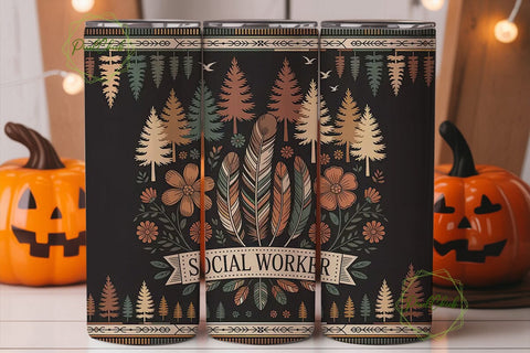 Social Worker 20oz Tumbler Wrap Sublimation PixelChick 