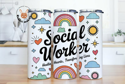 Social Worker Healing Hearts, Transforming Lives 20oz Skinny Tumbler Sublimation Designs Sublimation Rabbitmakies 