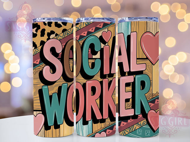 Social Worker Inspirational Tumbler, Inspirational Tumbler Design, 20oz Skinny Tumbler, Sublimation Design, Social Work Gift, Positive Affirmation Tumbler, Social Worker Appreciation Sublimation SvggirlplusArt 