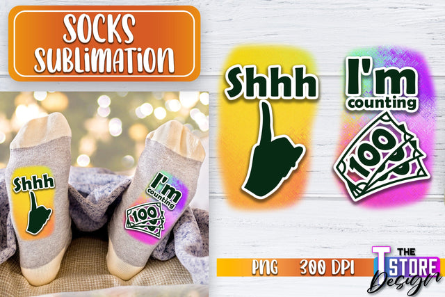 Socks Sublimation | Funny Socks PNG | Fun Sublimation Design | PNG File v.1 Sublimation The T Store Design 