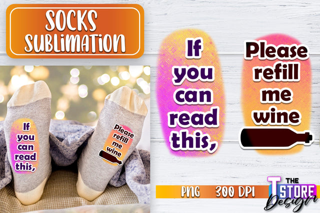 Socks Sublimation | Funny Socks PNG | Fun Sublimation Design | PNG File v.1 Sublimation The T Store Design 