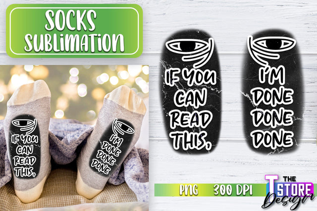 Socks Sublimation | Funny Socks PNG | Fun Sublimation Design | PNG File v.2 Sublimation The T Store Design 