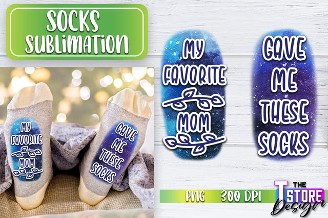 Socks Sublimation | Funny Socks PNG | Fun Sublimation Design | PNG File v.2 Sublimation The T Store Design 