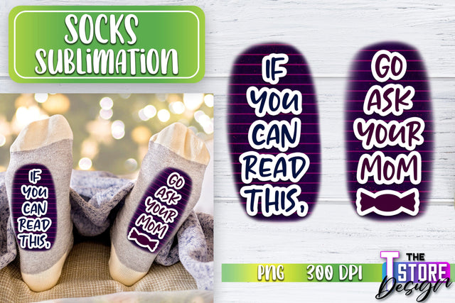 Socks Sublimation | Funny Socks PNG | Fun Sublimation Design | PNG File v.2 Sublimation The T Store Design 
