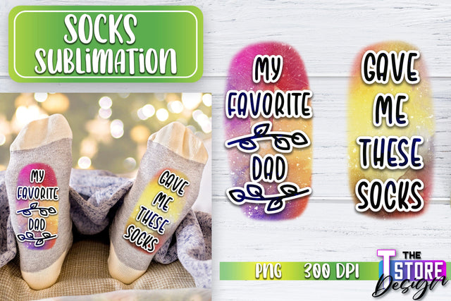 Socks Sublimation | Funny Socks PNG | Fun Sublimation Design | PNG File v.2 Sublimation The T Store Design 