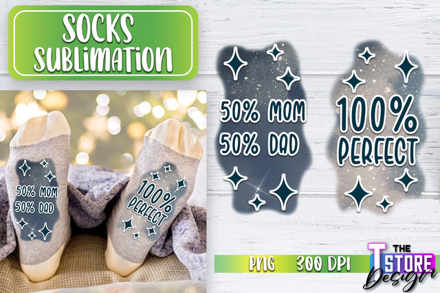 Socks Sublimation | Funny Socks PNG | Fun Sublimation Design | PNG File v.2 Sublimation The T Store Design 