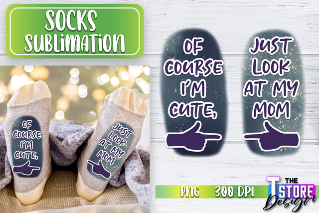 Socks Sublimation | Funny Socks PNG | Fun Sublimation Design | PNG File v.2 Sublimation The T Store Design 