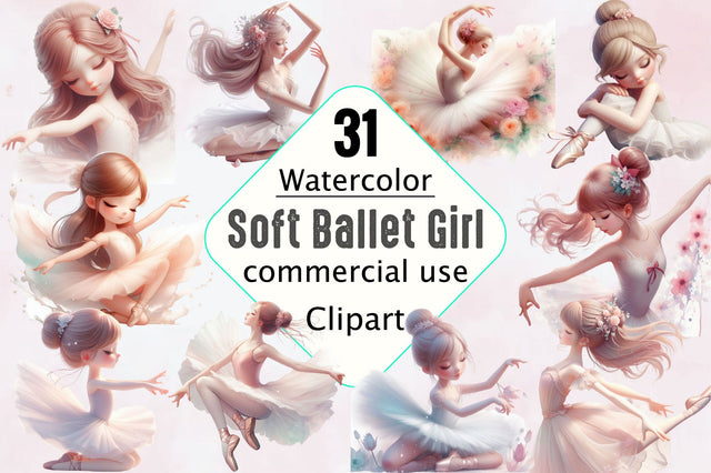 Soft Ballet Girl Sublimation Clipart Sublimation SVGArt 