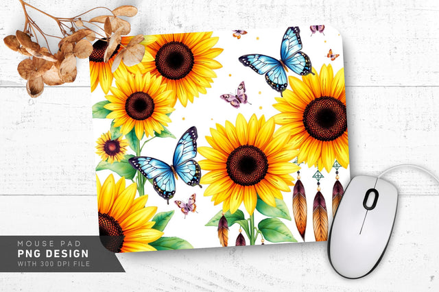Soft Butterfly Whimsy Mousepad PNG Design Sublimation Regulrcrative 