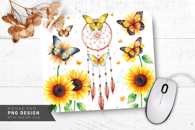 Soft Glow Butterflies Mousepad Design Sublimation Regulrcrative 