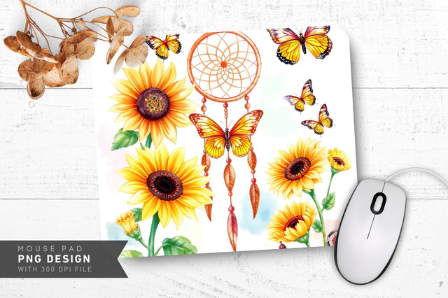 Soft Glow Butterflies Mousepad Sublimation Regulrcrative 