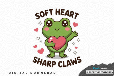 Soft heart sharp claws frog sublimation png design Sublimation Regulrcrative 