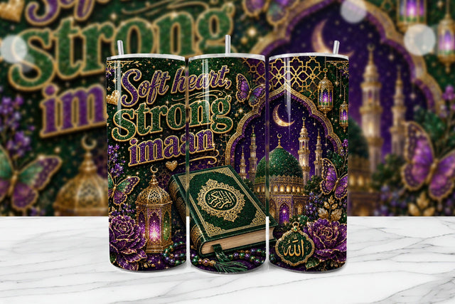 Soft Heart Strong Imaan Muslim Tumbler Sublimation BijouBay 
