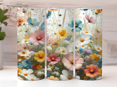 Soft Pastel Wildflower Tumbler, Seamless Floral Tumbler, Soft Flower Wrap, Spring Wildflower Wrap, Elegant Floral Wrap, Sublimation Design, Trendy Gift Idea Sublimation Lara' s Designs 