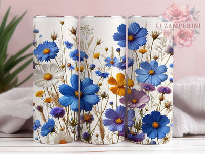 Soft Pastel Wildflower Tumbler, Seamless Floral Tumbler, Stylish 20oz Wrap, Sublimation Design, Trendy Gift Idea, Soft Pastel Wrap, Botanical Pattern Tumbler Sublimation Li Zamperini 