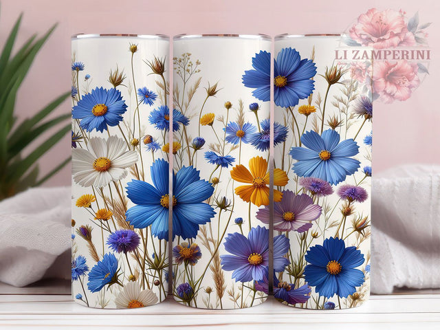 Soft Pastel Wildflower Tumbler, Seamless Floral Tumbler, Stylish 20oz Wrap, Sublimation Design, Trendy Gift Idea, Soft Pastel Wrap, Botanical Pattern Tumbler Sublimation Li Zamperini 