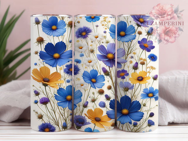 Soft Pastel Wildflower Tumbler, Seamless Floral Tumbler, Stylish 20oz Wrap, Sublimation Design, Trendy Gift Idea, Soft Pastel Wrap, Botanical Pattern Tumbler Sublimation Li Zamperini 