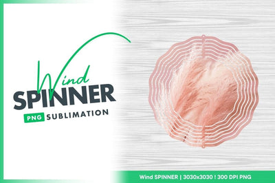 Soft pink pampas grass wind spinner round Sublimation Regulrcrative 