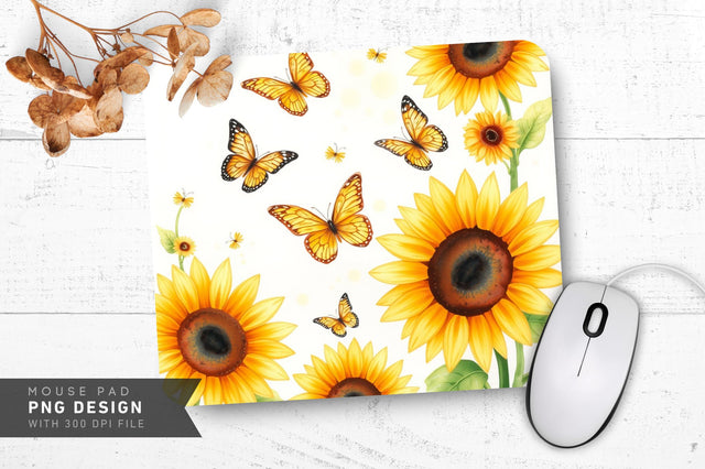 Soft Sunflower Charm Mousepad Sublimation Regulrcrative 