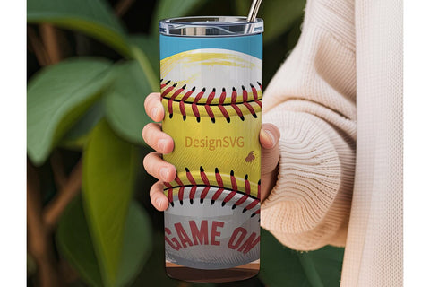 Softball 20oz Tumbler Wrap Sublimation DesignSVG 
