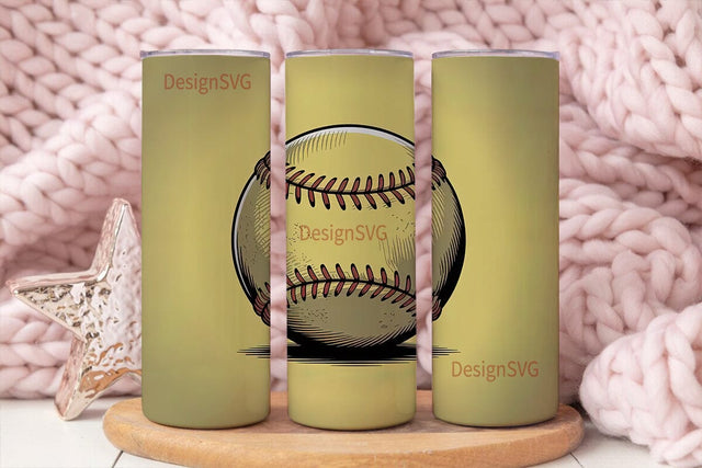 Softball 20oz Tumbler Wrap Sublimation DesignSVG 