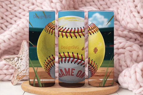 Softball 20oz Tumbler Wrap Sublimation DesignSVG 