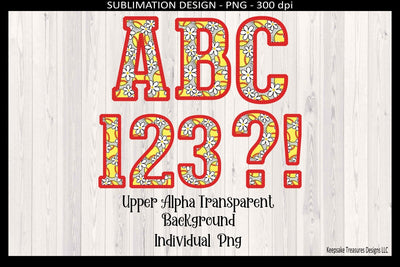 Softball and Daisy Alphabet Set, Individual Sublimation Png, Digital Download Sublimation Keepsake Treasures Designs LLC. 