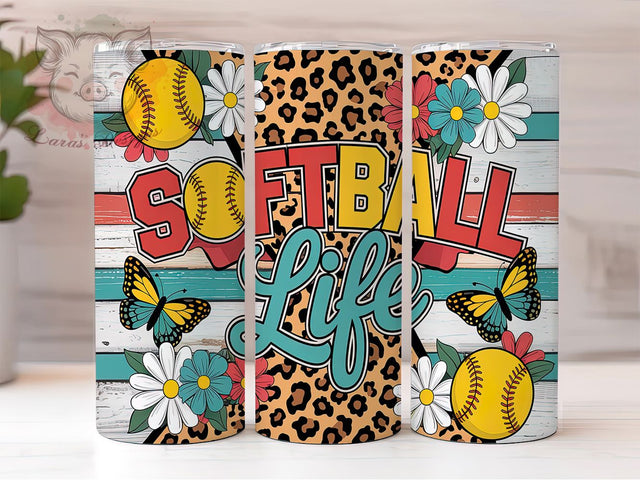 Softball Baseball Life Tumbler Wrap, Baseball Life Wrap, 20oz Sports Tumbler, Player Appreciation Gift, Custom Softball Design, Game Day Tumbler Wrap, Athlete Sublimation Tumbler Sublimation Lara' s Designs 