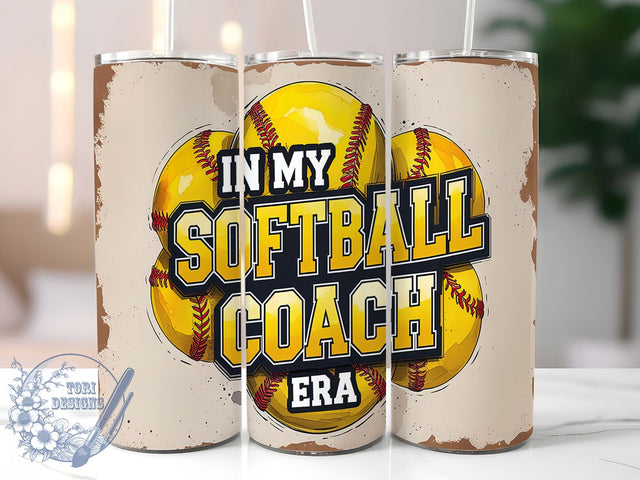 Softball Coach Sports 20oz Tumbler, Sports Coach Wrap, 20oz Sublimation Wrap, Softball Era Cup, Funny Coach Gift, Game Day Tumbler, Athlete Mentor Design Sublimation ToriDesigns 