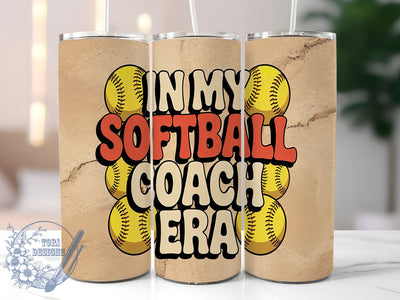 Softball Coach Sports 20oz Tumbler, Sports Coach Wrap, 20oz Sublimation Wrap, Softball Era Cup, Funny Coach Gift, Game Day Tumbler, Athlete Mentor Design Sublimation ToriDesigns 