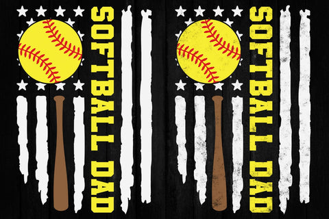 Softball Dad Svg, American Flag Softball Dad Svg, Softball Svg, Softball Dad Shirt Svg, Softball Vintage American Flag Svg SVG DesignDestine 
