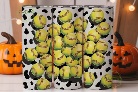 Softball Dalmatian 20oz Tumbler Wrap Sublimation PixelChick 