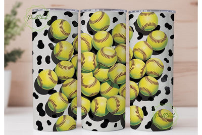 Softball Dalmatian 20oz Tumbler Wrap Sublimation PixelChick 