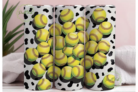 Softball Dalmatian 20oz Tumbler Wrap Sublimation PixelChick 