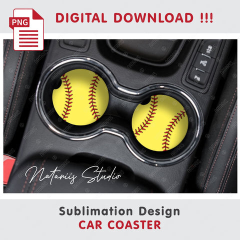 Softball Design. Coaster Sublimation Template. Sublimation Natariis Studio 