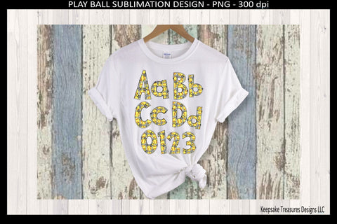 Softball Doodle Alpha, Sports Letters, Sublimation Alpha Png, Spring Sports Sublimation Keepsake Treasures Designs LLC. 