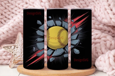 Softball Explosion 20oz Tumbler Wrap Sublimation DesignSVG 