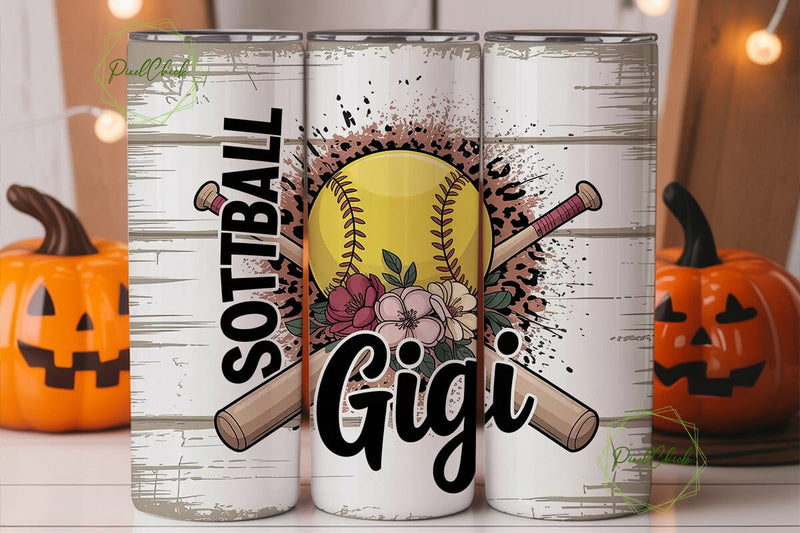 Softball Gigi 20oz Tumbler Wrap Sublimation PixelChick 