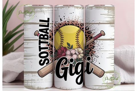 Softball Gigi 20oz Tumbler Wrap Sublimation PixelChick 