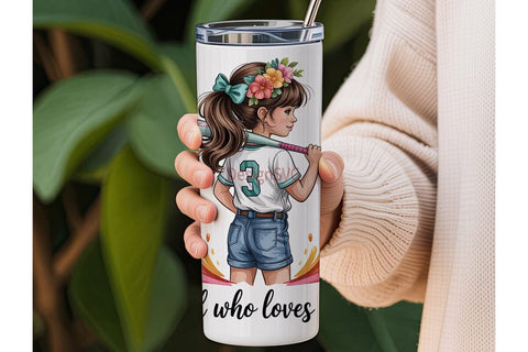 Softball Girl 20oz Tumbler Wrap Sublimation DesignSVG 