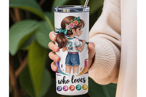 Softball Girl 20oz Tumbler Wrap Sublimation DesignSVG 