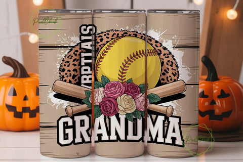 Softball Grandma 20oz Tumbler Wrap Sublimation PixelChick 