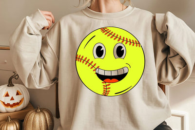 Softball Happy Face Svg, Happy Face Png, Softball Mom SVG DesignDestine 