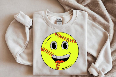 Softball Happy Face Svg, Happy Face Png, Softball Mom SVG DesignDestine 