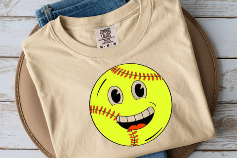 Softball Happy Face Svg, Happy Face Png, Softball Mom SVG DesignDestine 