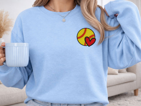 Softball Heart Embroidery Design, Sports Ball Embroidery, Girls Softball Machine Embroidery File, Team Mom Embroidery Gift Embroidery/Applique DESIGNS DesignDestine 